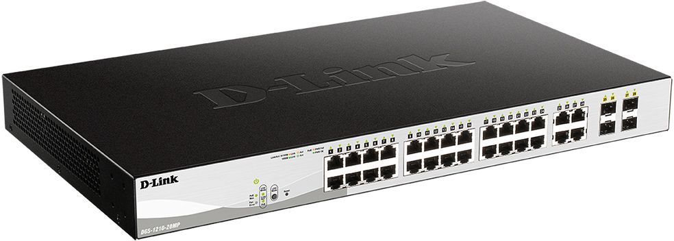 Коммутатор D-Link DGS-1210-28MP/F2A 24G 24PoE+ 370W настраиваемый
