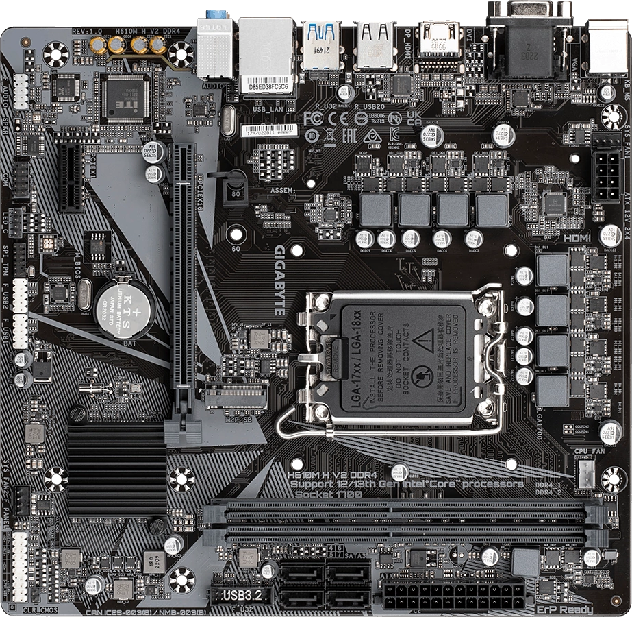 Материнская плата Gigabyte H610M H V2 DDR4 (rev 1.0)