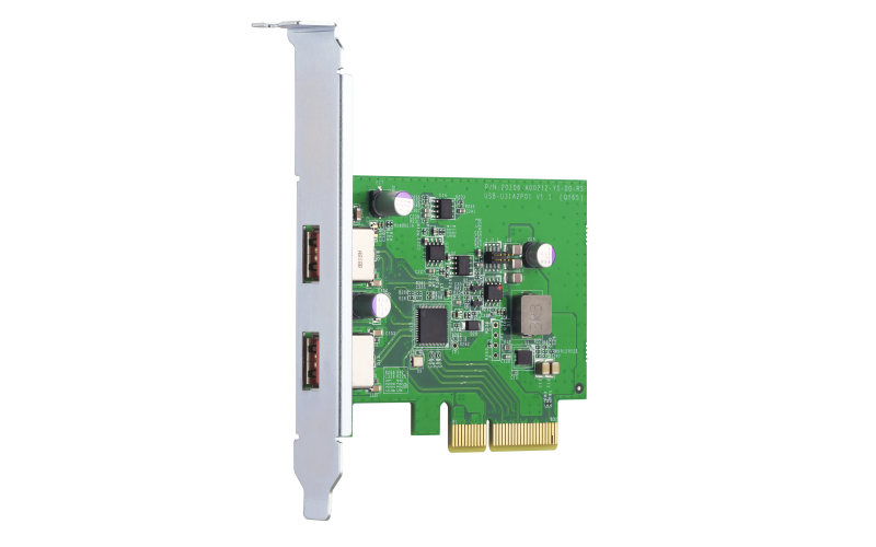 Карта расширения/ QNAP QXP-10G2U3A USB Dual Port Adapter, 2 x 10Gb / s USB 3.2 Gen 2, PCIe Gen3 x2