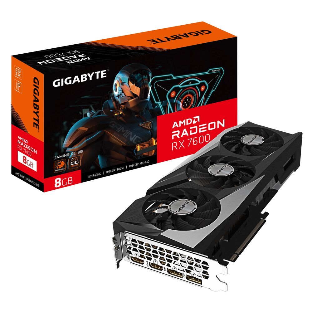 Видеокарта Gigabyte Gaming AMD RX 7600 8192 18000 128 RTL [GV-R76GAMING OC-8GD]