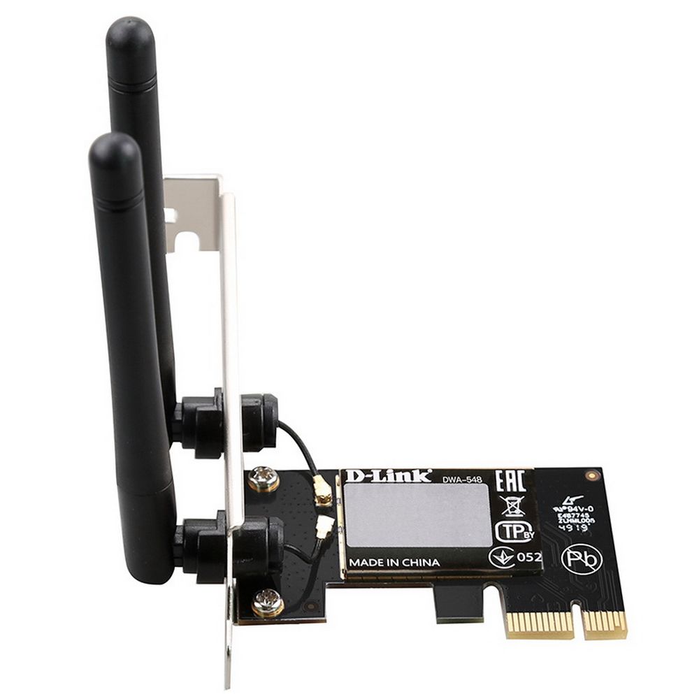 Сетевой адаптер WiFi D-Link DWA-548 DWA-548/10/C1A N300 PCI Express (ант.внеш.несъем.) 2ант. (упак.:10шт)