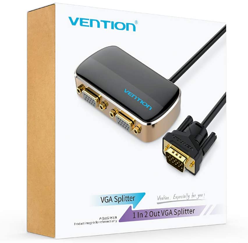 Разветвитель-сплиттер Vention VGA 15M/2x15F на 2 монитора Vention VGA (m) - 2 x VGA (f) (DBABF)