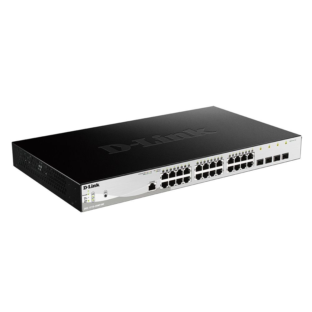 Коммутатор D-Link DGS-1210-28MP/ME DGS-1210-28MP/ME/B1A 24G 4SFP 24PoE 370W управляемый