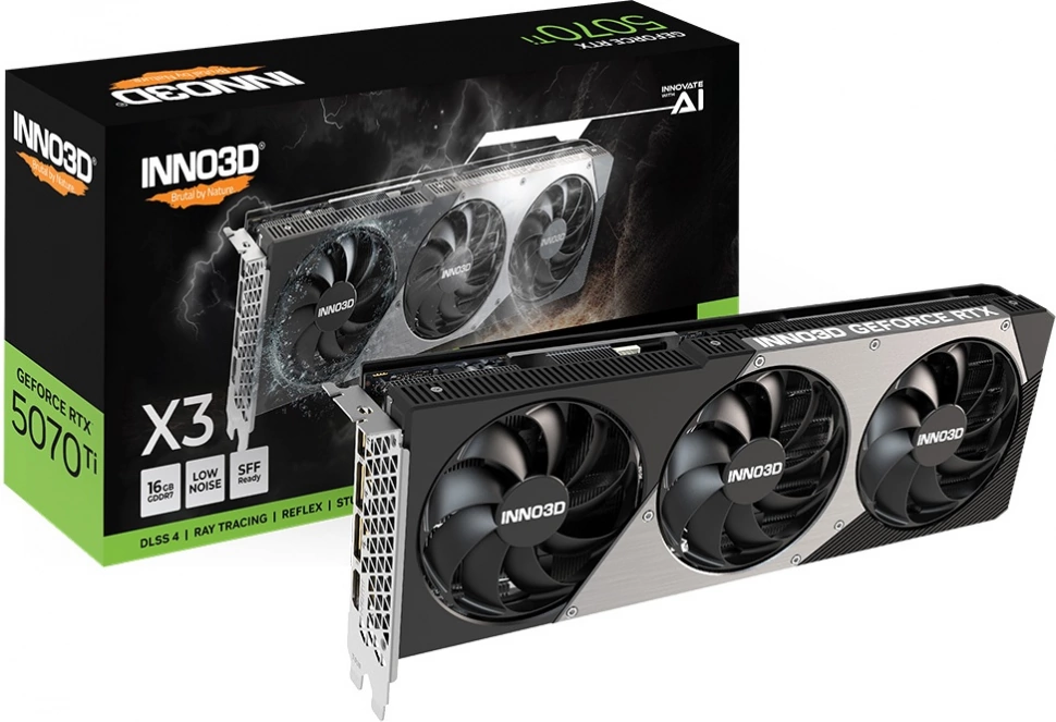 Видеокарта Inno3D nVidia GeForce RTX 5070 Ti X3 16Gb (N507T3-16D7-176068N)