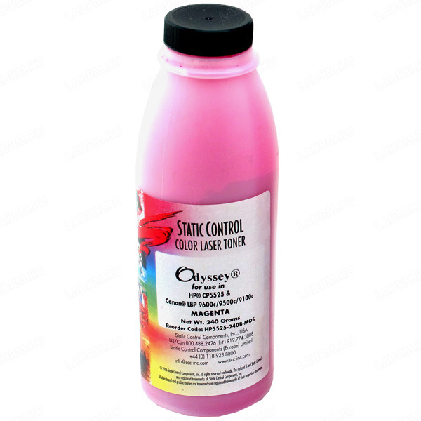 Тонер для CLJ CP5525, M750 (650A, CE273A) STATIC CONTROL (Magenta, 15 000 стр/банка)