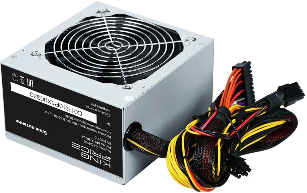 Блок питания KingPrice KPPSU500 ATX 500W (20+4pin) 120mm fan 4xSATA