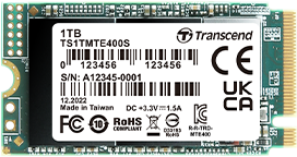 Твердотельный диск 256GB Transcend MTE400S, 3D TLC NAND, M.2 2242 ,PCI-E 4x [ R/W - 2000/1000 MB/s]