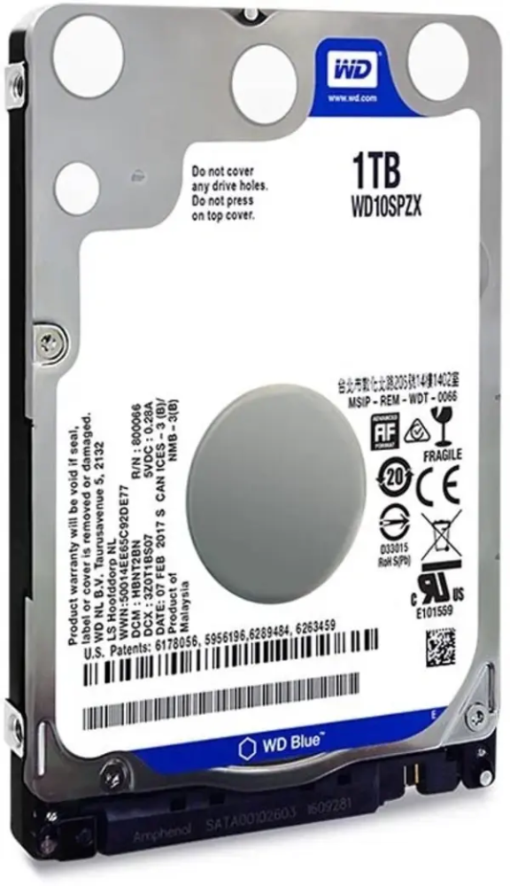1TB WD Blue (WD10SPZX) {SATA 6Gb/s, 5400 rpm, 128Mb buffer}