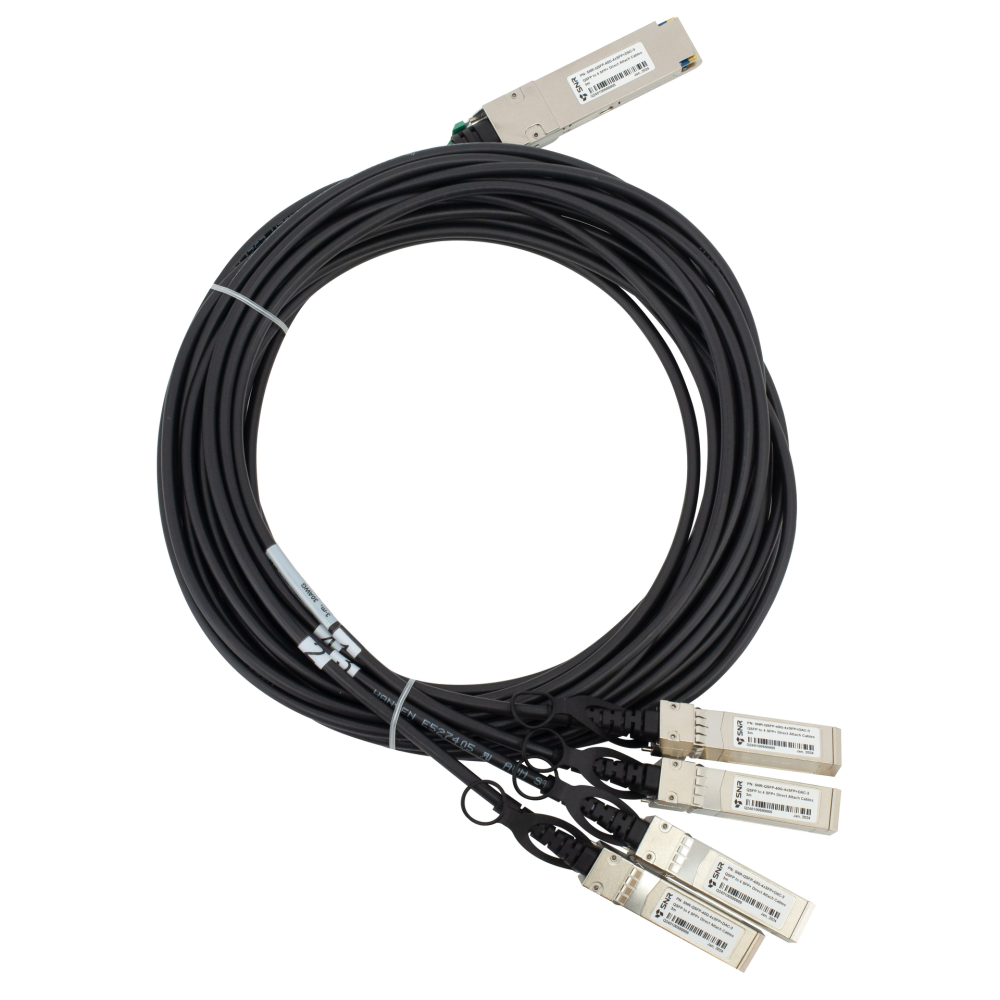 Кабельная сборка SNR Direct Attach Twinax Cable (DAC), 40Gb QSFP-40G->4xSFP+ 10Gb, 3м, SNR-QSFP-40G-4xSFP+DAC-3