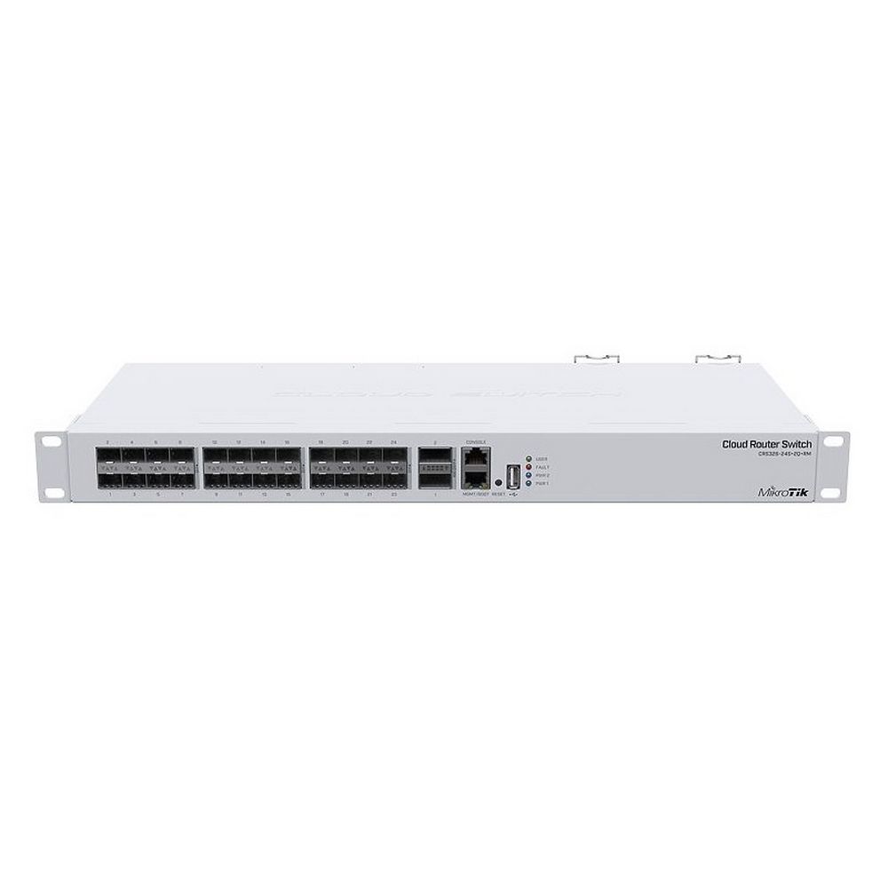 Коммутатор MikroTik CRS326-24S+2Q+RM 1x100Mb 24SFP+ управляемый