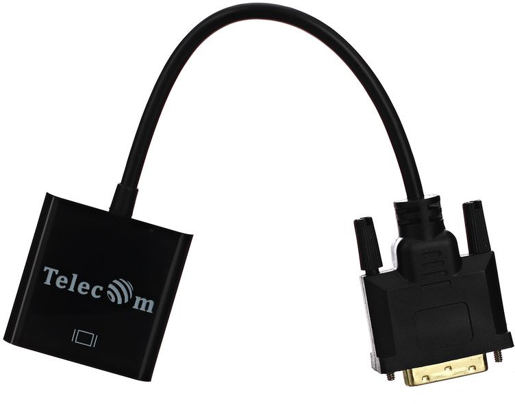 Кабель-переходник DVI-D 25M ---> VGA 15F Telecom <TA491> VCOM Telecom DVI-D 25M ---> VGA 15F (TA491)