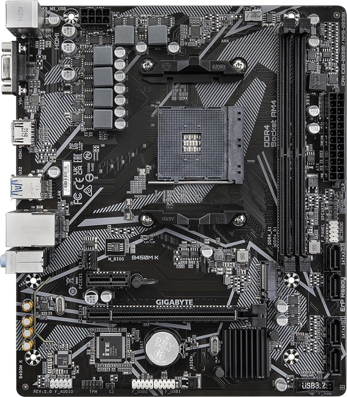 Материнская плата Gigabyte B450M K 2.0