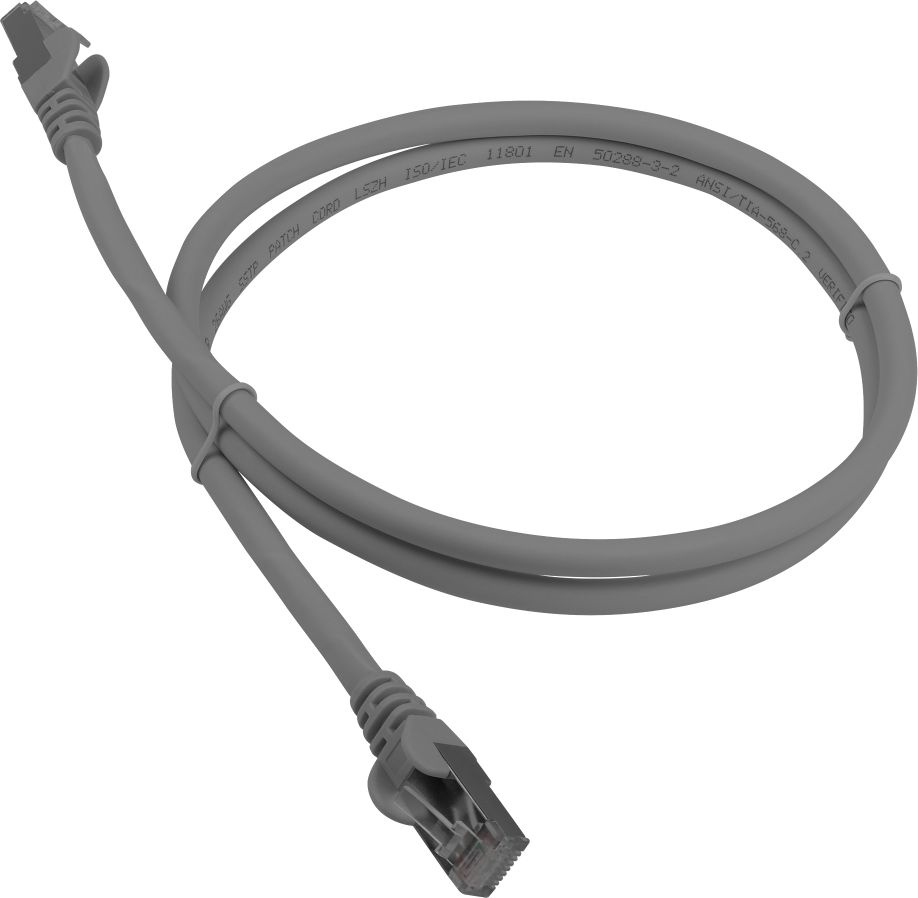 Патч-корд LANMASTER LSZH FTP кат.6A, 1.0 м, серый (LAN-PC45/S6A-1.0-GY)