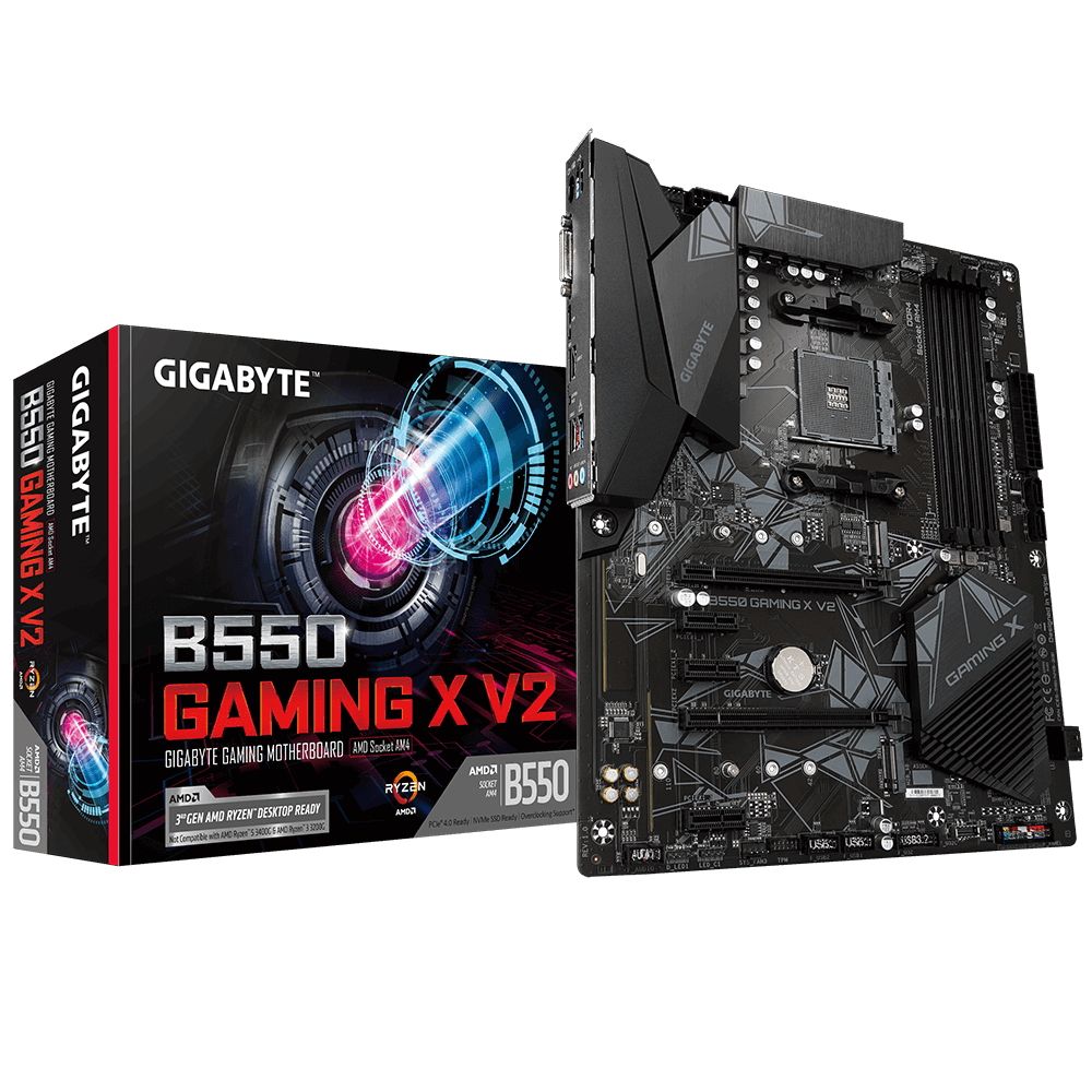 Материнская плата Gigabyte B550 GAMING X V2 Soc-AM4 AMD B550 4xDDR4 ATX AC`97 8ch(7.1) GbLAN RAID+DVI+HDMI