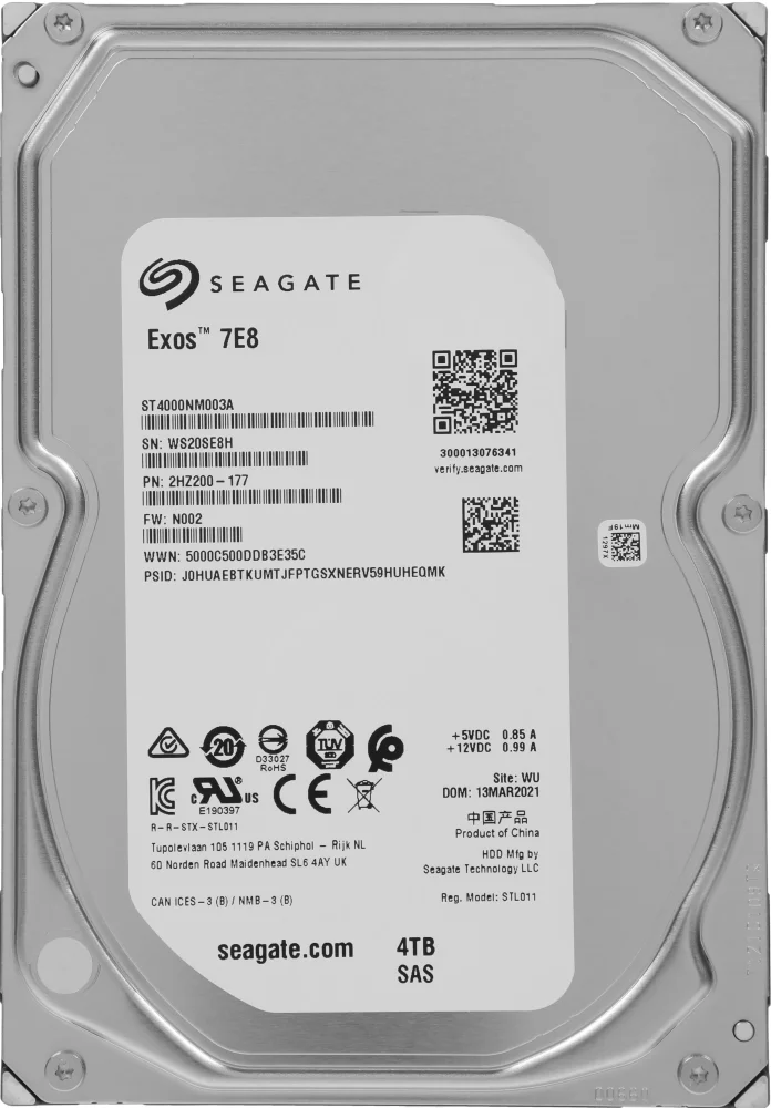 Жесткий диск Seagate SAS 3.0 4Tb ST4000NM003A Exos (7200rpm) 256Mb 3.5"