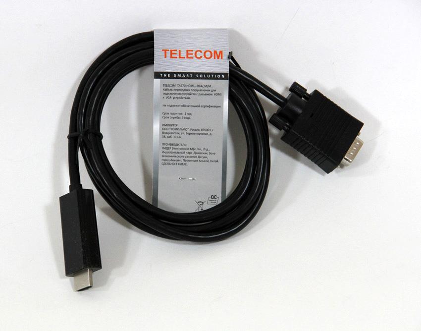 Telecom Кабель-переходник (TA670-1.8M) HDMI --> VGA_M/M 1,8м [6926123463512]