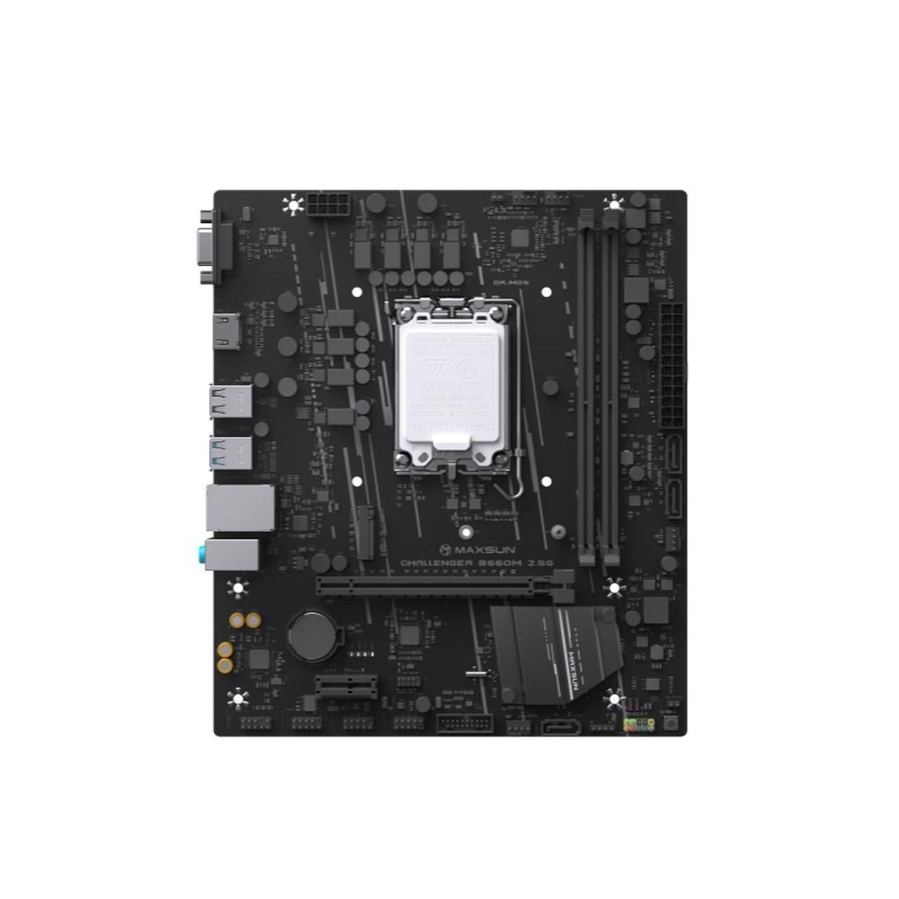 Материнская плата Maxsun MS-Challenger B660M 2.5G B660, LGA1700, 2*DDR4, 1*PCIEx16, 1*PCIEx1, 1*M.2, 4*USB3.2Gen1, 6*USB2.0, 3*SATA3.0, 2.5G, VGA, HDMI, M-ATX, RTL