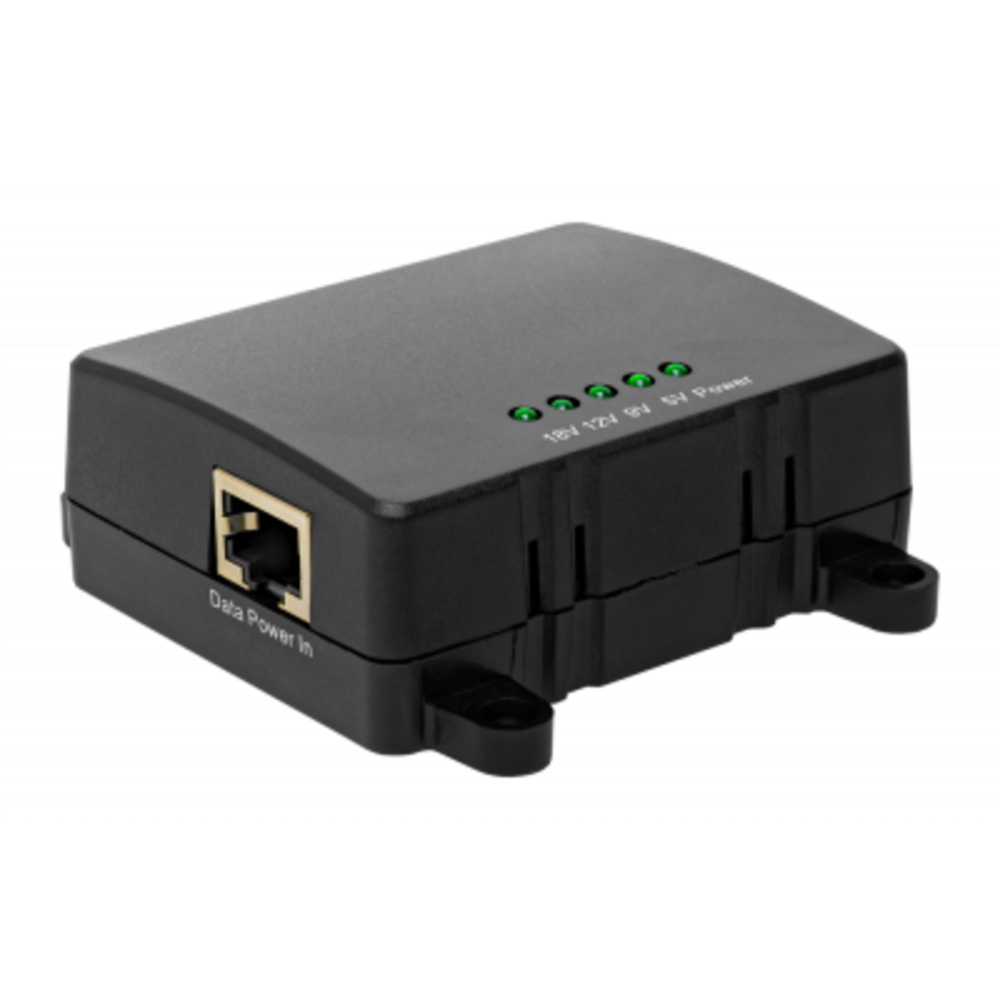 1-портовый сплиттер PS-250-1 PoE 802.3af/802.3at 10/100/1000Mbps, 5В/3А, 9В/2.5А, 12В/2.5А, 18В/1.6А