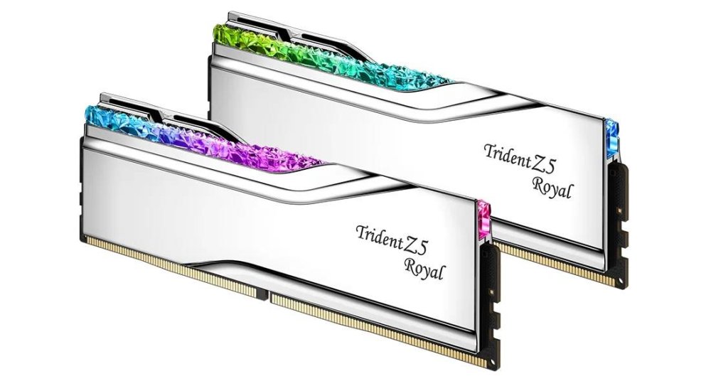 Модуль памяти G.SKILL TRIDENT Z5 ROYAL RGB 32GB 6400МГц DDR5 CL32 DIMM (Kit of 2x16GB) 1.4V XMP 3.0, Silver
