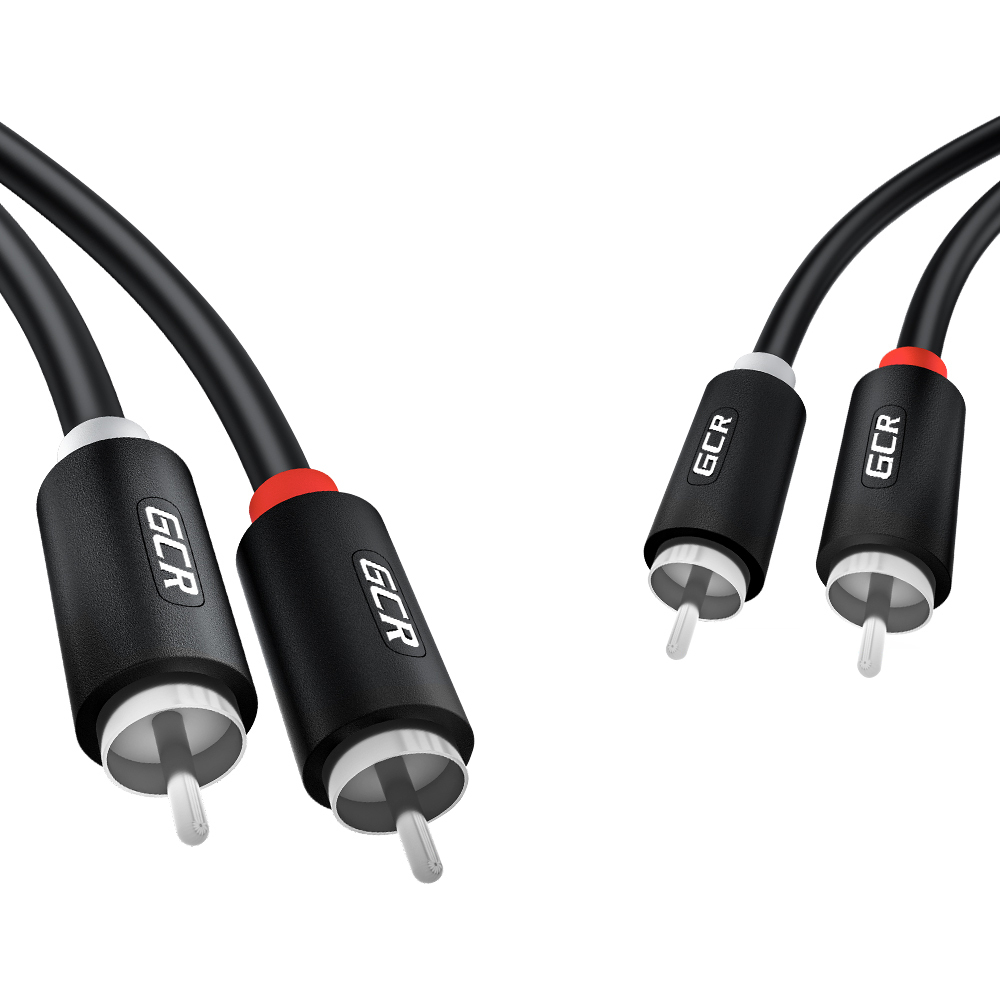 GCR Кабель 5.0m аудио 2 х RCA / 2 х RCA, черный (GCR-54131)