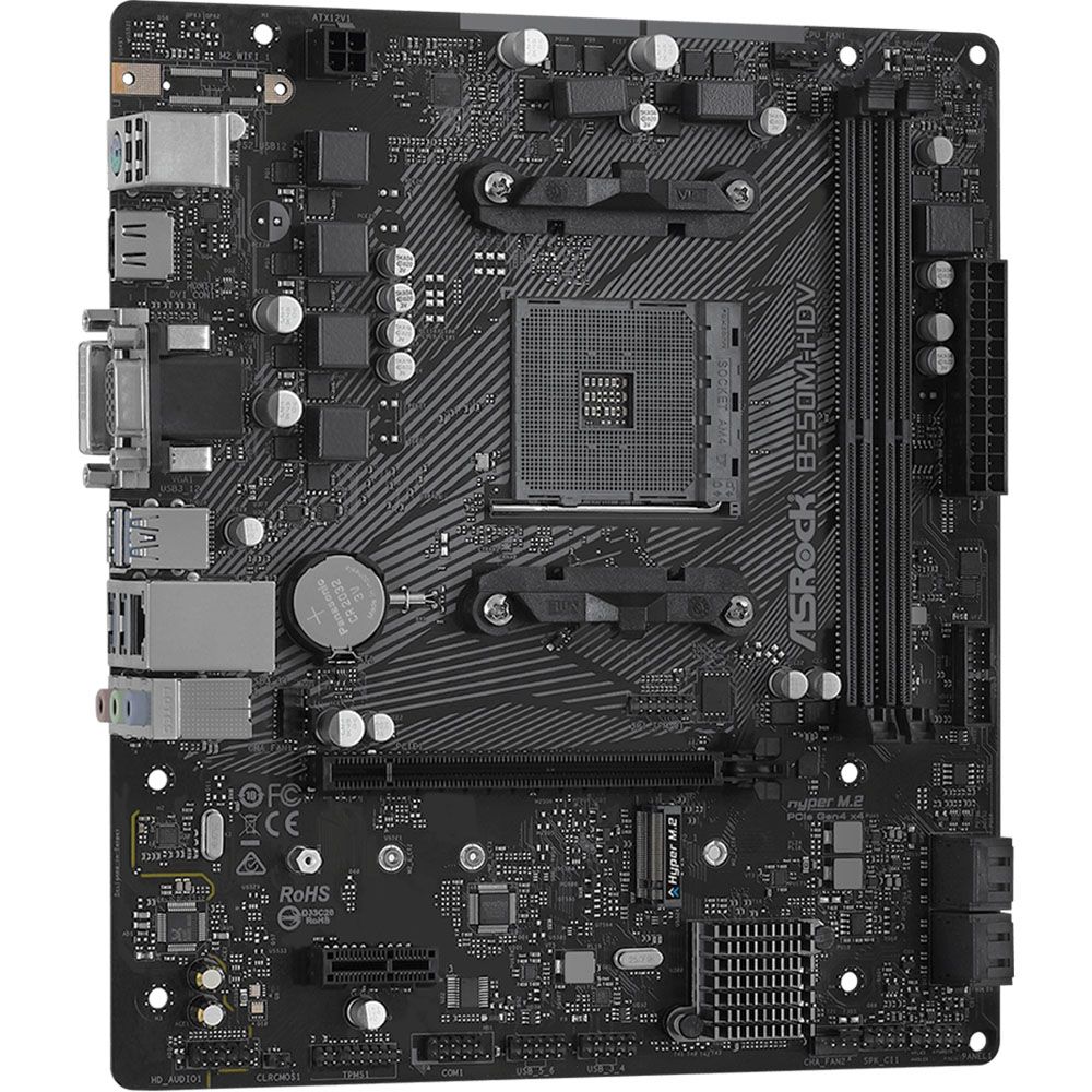 Материнская плата Asrock B550M-HDV Soc-AM4 AMD B550 2xDDR4 mATX AC`97 8ch(7.1) GbLAN RAID+VGA+DVI+HDMI