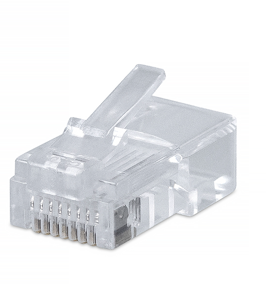 Cabeus 8P8C Коннектор RJ-45 под витую пару, категория 5e, универсальный, для проводников с толщ. по изол. до 1,05 мм (8P8C)