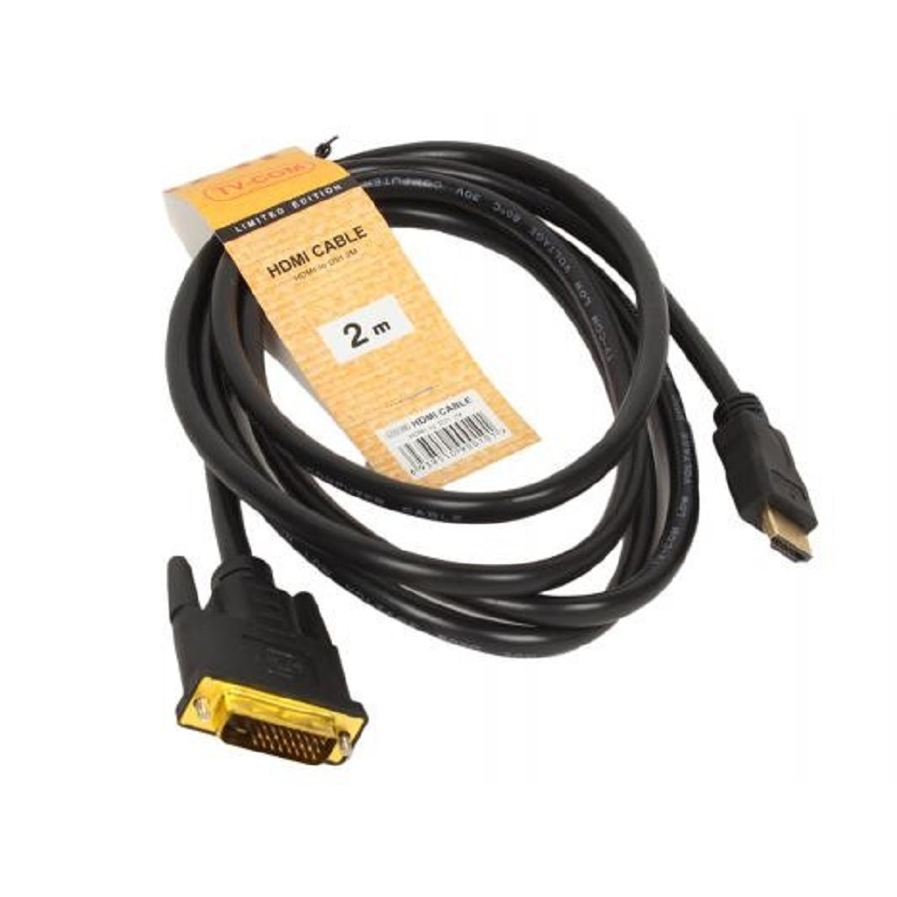 TV-COM Кабель (LCG135F-2M) HDMI to DVI-D (19M -25M) 2м, 2 фильтра