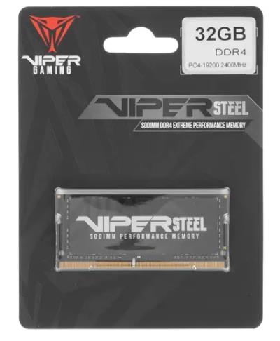 Модуль памяти PATRIOT Viper Steel DDR4 Общий объём памяти 32Гб Module capacity 32Гб Количество 1 2400 МГц Множитель частоты шины 15 1.2 В черный PVS432G240C5S