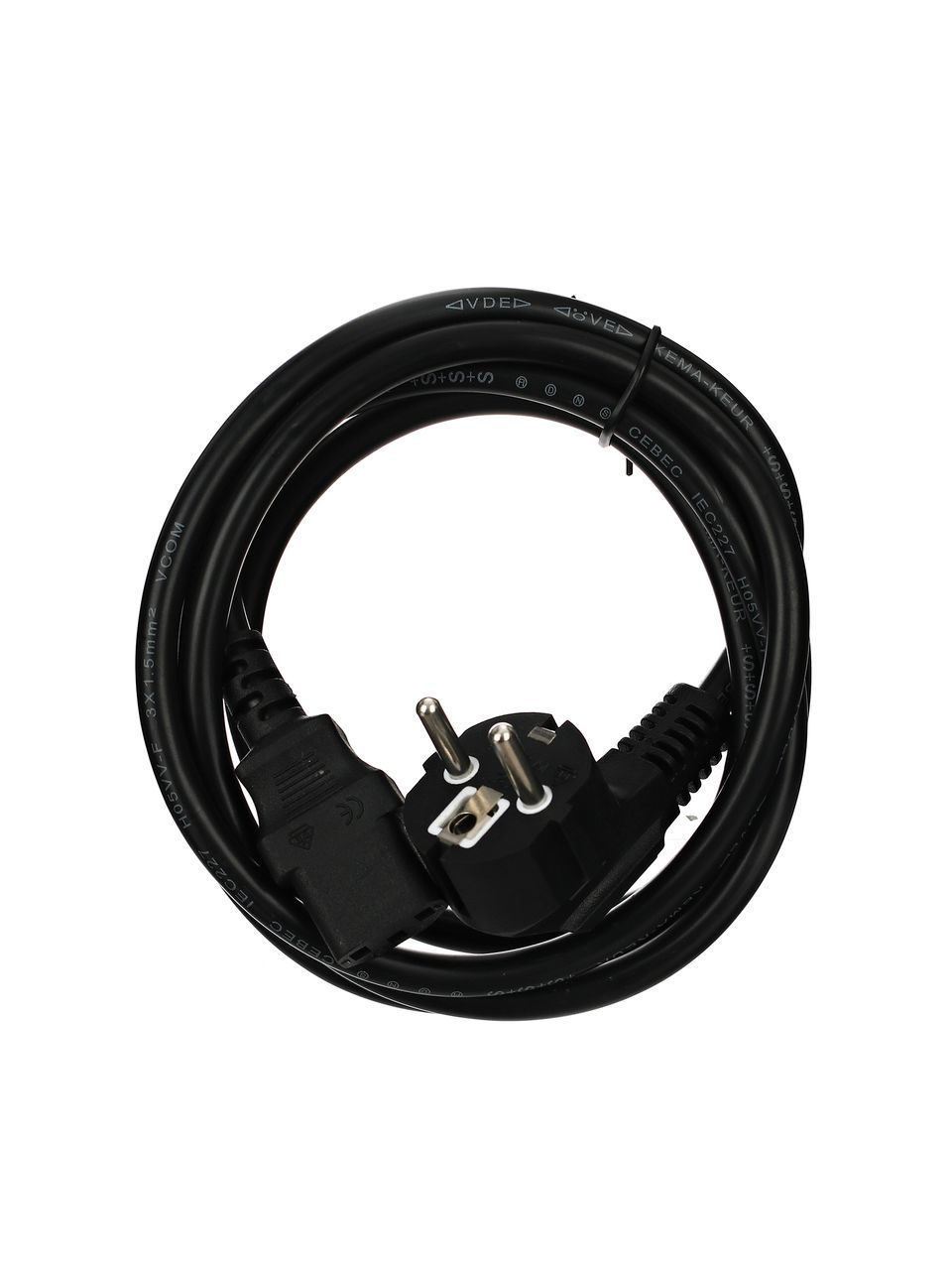 VCOM CE021-CU1.5-1.8 Кабель компьютер --> розетка 220V ( угловая Евровилка) <VDE> 3G*1.5mm2 , 1,8м