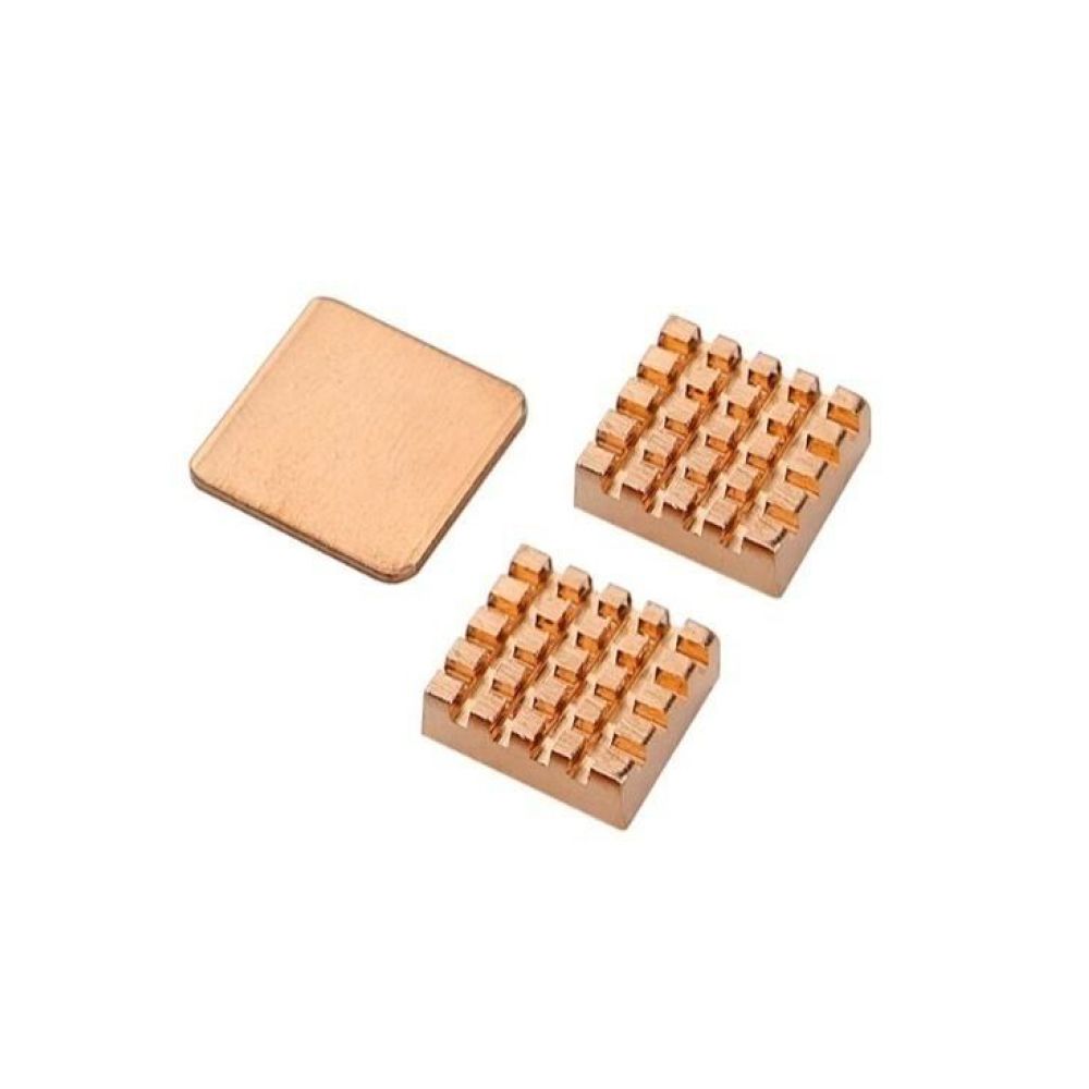 Радиатор ACD RA257 Набор радиаторов медных ACD Ultra Strong Pure Copper Heatsink Set (1шт RA256+2шт RA026) (2 шт 14x12x5.5мм и 1шт 15x15x1мм) for Raspberry 3B+/4B (RASP2305) комплект из 3 шт
