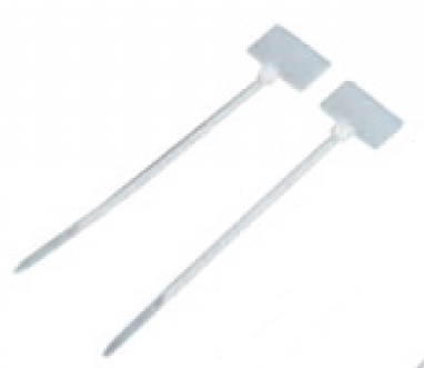Стяжка пластиковая нейлоновая с площадкой для маркировки 2,5х100мм, белая, 100шт (TWT-CVM-100)