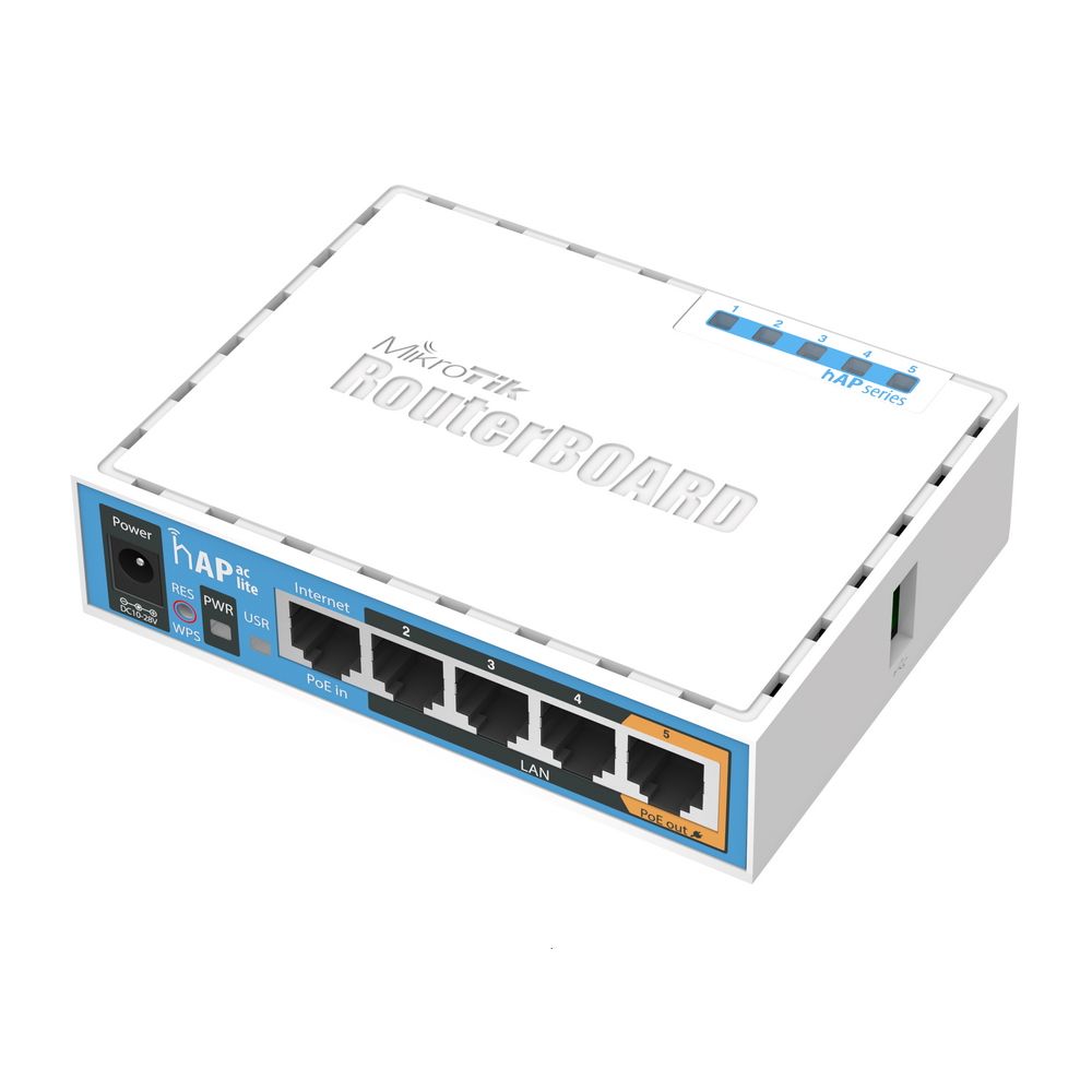 Роутер беспроводной MikroTik hAP ac lite (RB952UI-5AC2ND) AC750 10/100BASE-TX белый