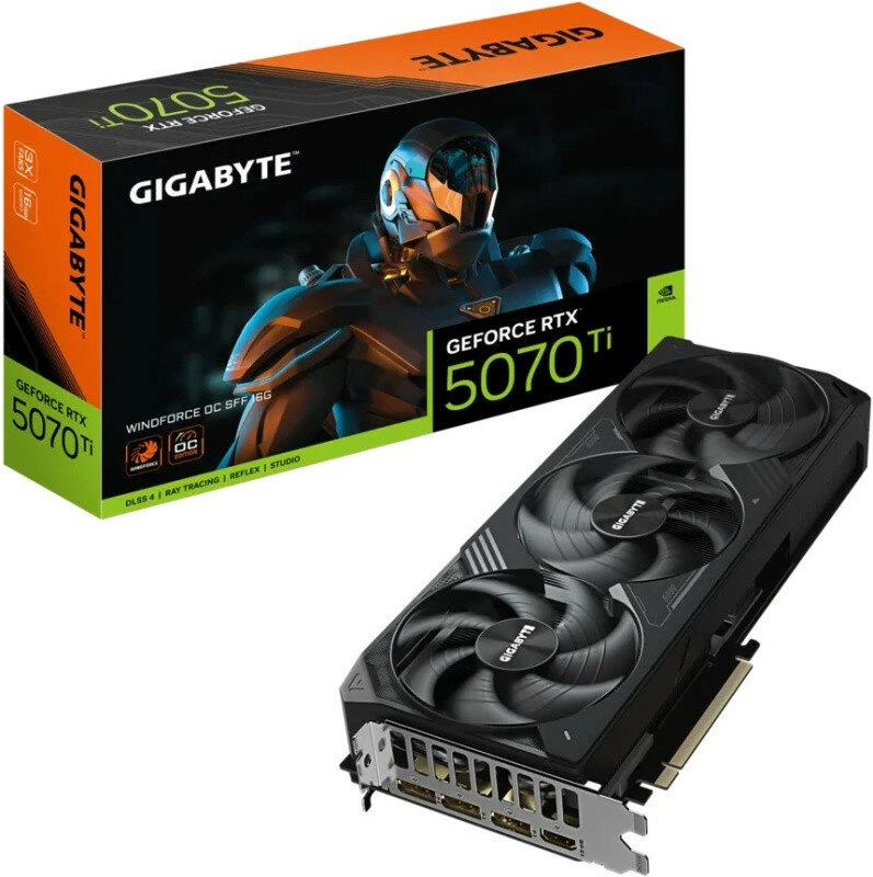 Видеокарта GigaByte GeForce RTX 5070 Ti 16Gb (GV-N507TAERO OC-16GD 1.0)