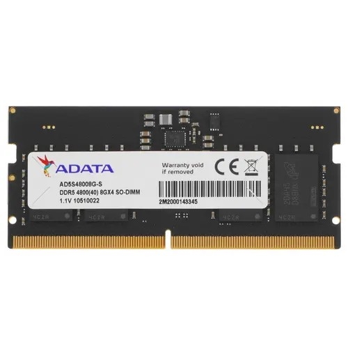 Модуль памяти для ноутбука DDR5 8GB DDR5-4800 AD5S48008G-S, CL40, 1.1V ADATA