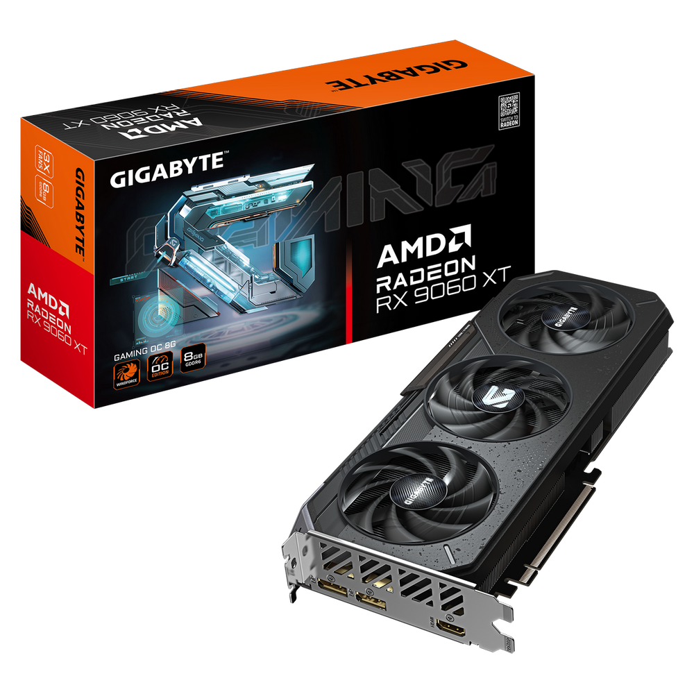 Видеокарта PCIE16 RX 9060XT 8GB GV-R9060XTGAMING OC-8GD GIGABYTE