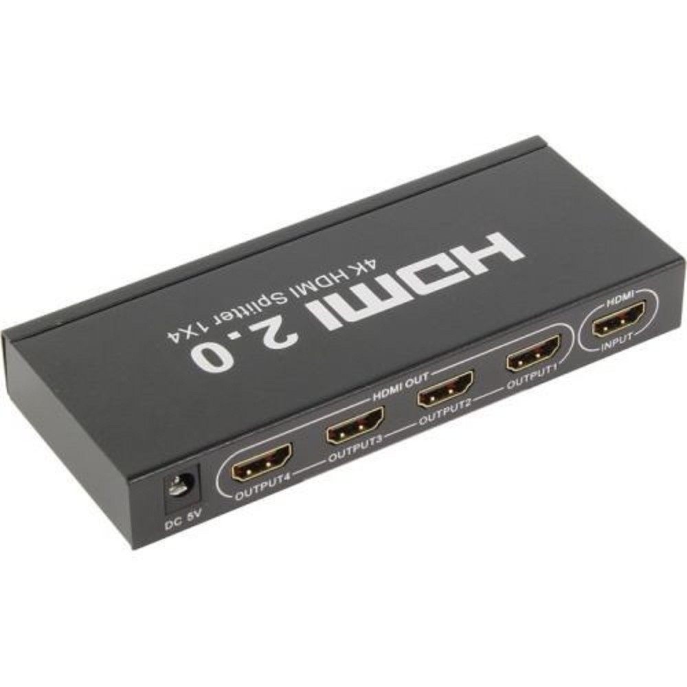 ORIENT HSP0104HL-2.0, HDMI 4K Splitter 1->4, HDMI 2.0/3D, UHDTV 4K/ 60Hz (3840x2160)/HDTV1080p, HDCP2.2, внешний БП 5В/2.0А, метал.корпус (30680)