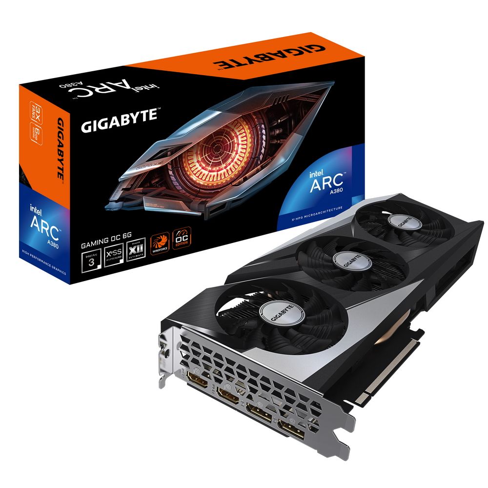 Видеокарта Gigabyte PCI-E 4.0 GV-IA380GAMING OC-6GD INTEL Arc A380 Gaming OC 6144Mb 64 GDDR6 2039/16000 HDMIx1 DPx1 HDCP Ret