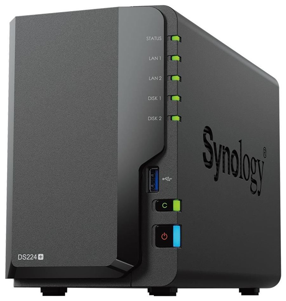 Системы хранения данных Synology DC 2,0GhzCPU/2GB(upto6)/RAID0,1/up to 2HDDs SATA(3,5' 2,5')/2xUSB3.2/2GigEth/iSCSI/2xIPcam(up to 25)/1xPS /1YW (repl DS220+) (DS224+)