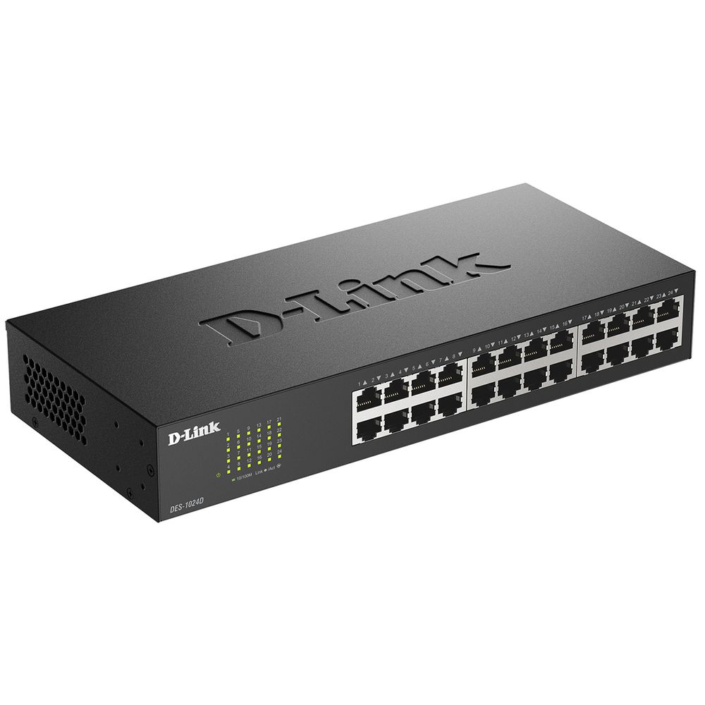 Неуправляемый коммутатор D-Link DES-1024D/H2A с 24 портами 10/100Base-TX