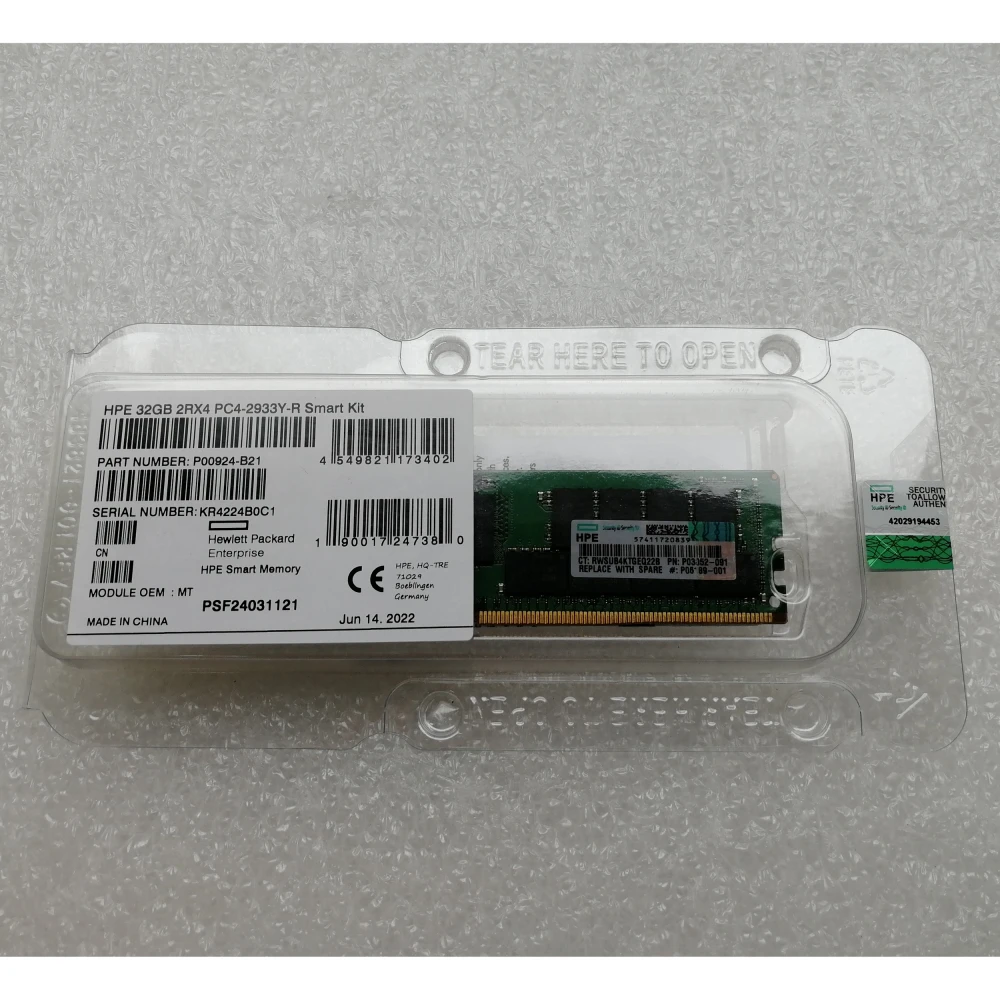 Оперативная память HP P00924-B21 32G 2933MHz DDR4 RDIMM 2Rx4 PC4-23400 CAS-21 ECC Registered серверная P06189-001 P03052-091 P00924-B21