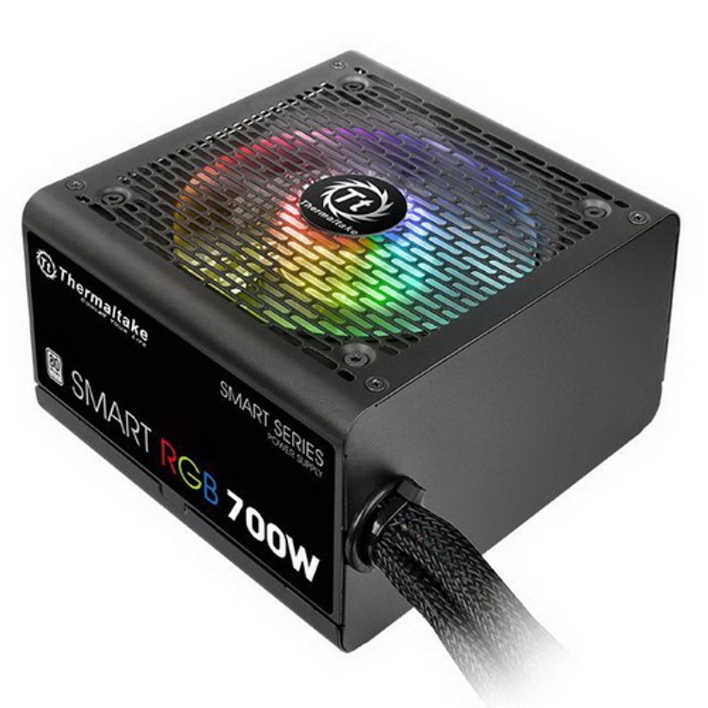 Блок питания Thermaltake ATX 700W Smart RGB 700 80+ (24+4+4pin) APFC 120mm fan color LED 6xSATA RTL