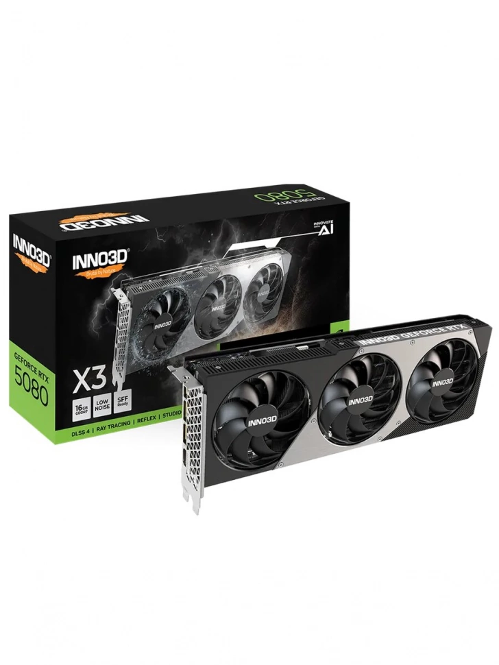 Видеокарта Inno3D GeForce RTX 5080 X3 OC 16Gb (N50803-16D7X-17603930)