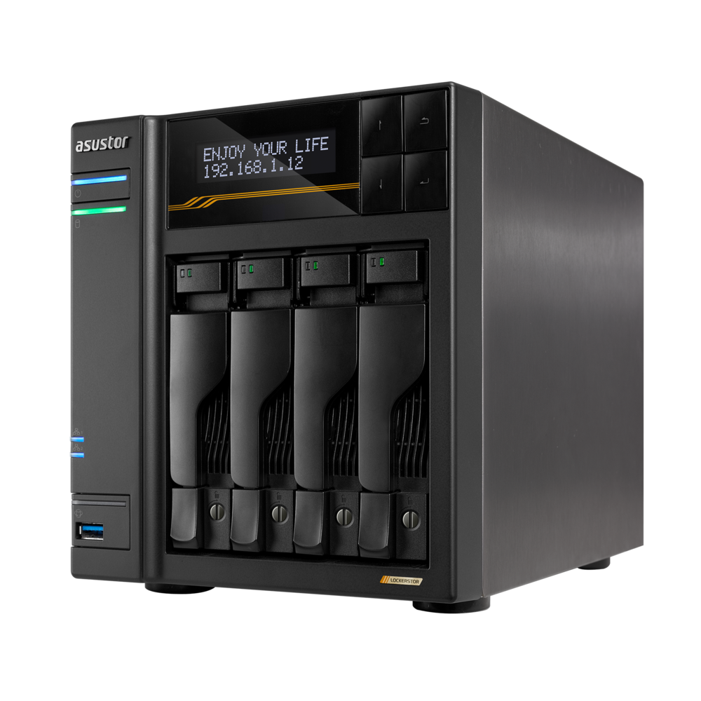 Платформа СХД ASUSTOR AS6804T 4 Bay (Max.16) 4xM.2 2x5GLAN 2x10GLAN 16GB (Max.64GB) DDR5 2xUSB-C 3xUSB