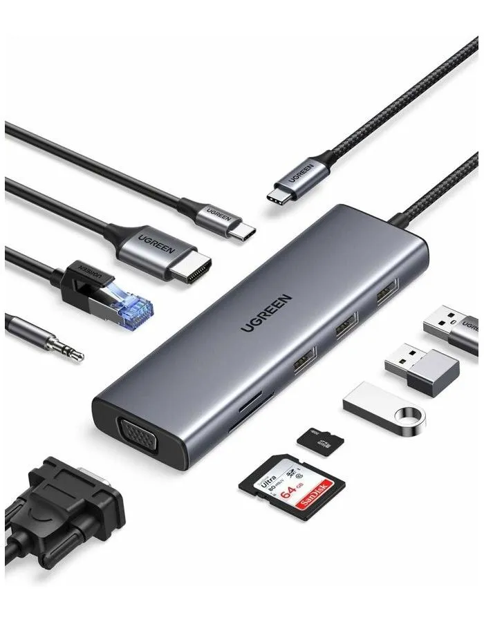 Хаб-адаптер UGREEN CM498-15600 Space Gray (15600) в Санкт-Петербурге