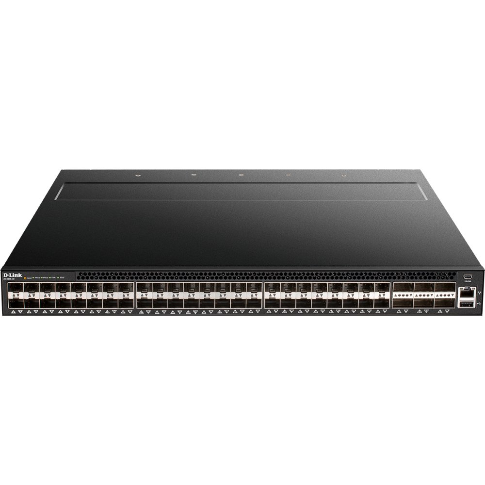 Коммутатор Managed L3 Switch 48x10GBase-X SFP+, 6x40GBase-X QSFP+, CLI, 1000Base-T Management, mini-USB Console, USB, w/D-Link OS (DXS-5000-54S/A1ASI)