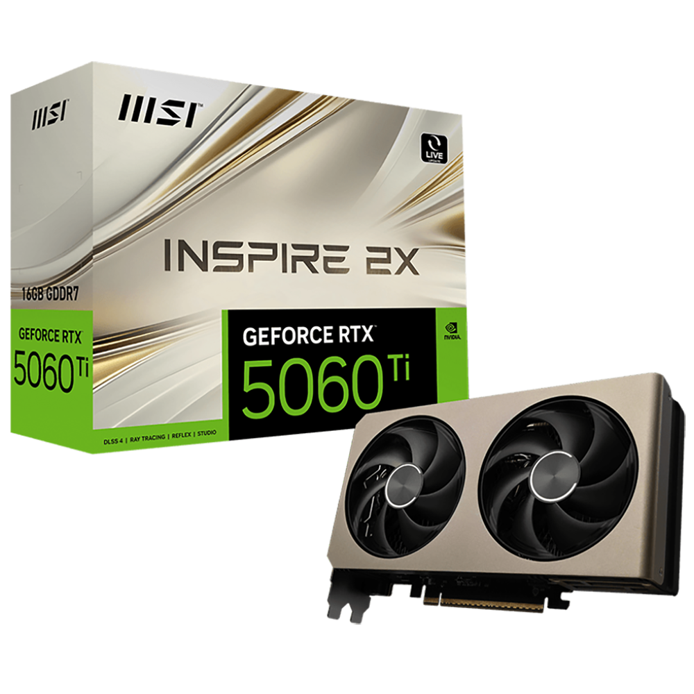 Видеокарта MSI RTX5060Ti INSPIRE 2X 16GB GDDR7 128bit 3xDP HDMI 2FAN RTL