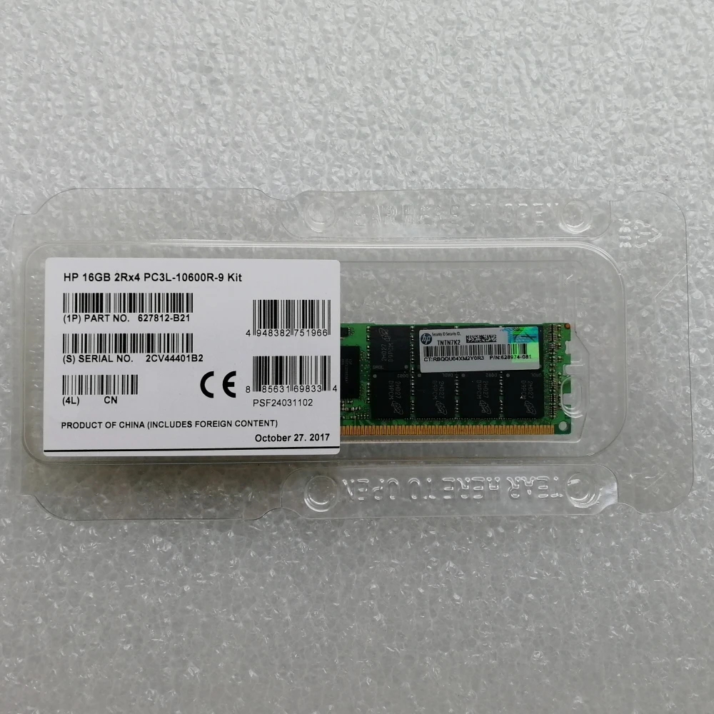 Оперативная память HP 627812-B21 16GB серверная LP SDRAM DIMM PC3L-10600R-9 632204-001 628974-081