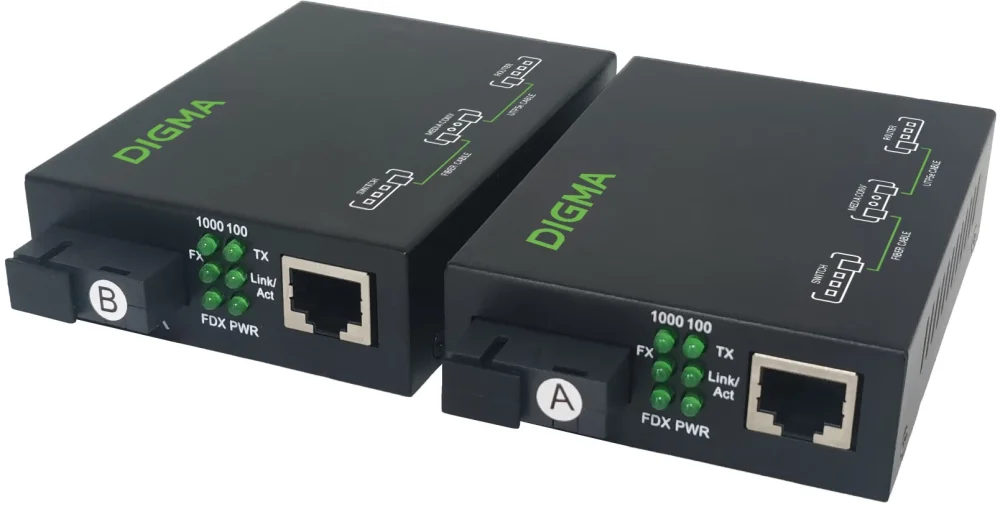 Медиаконвертер Digma DMC-1G53-20BL