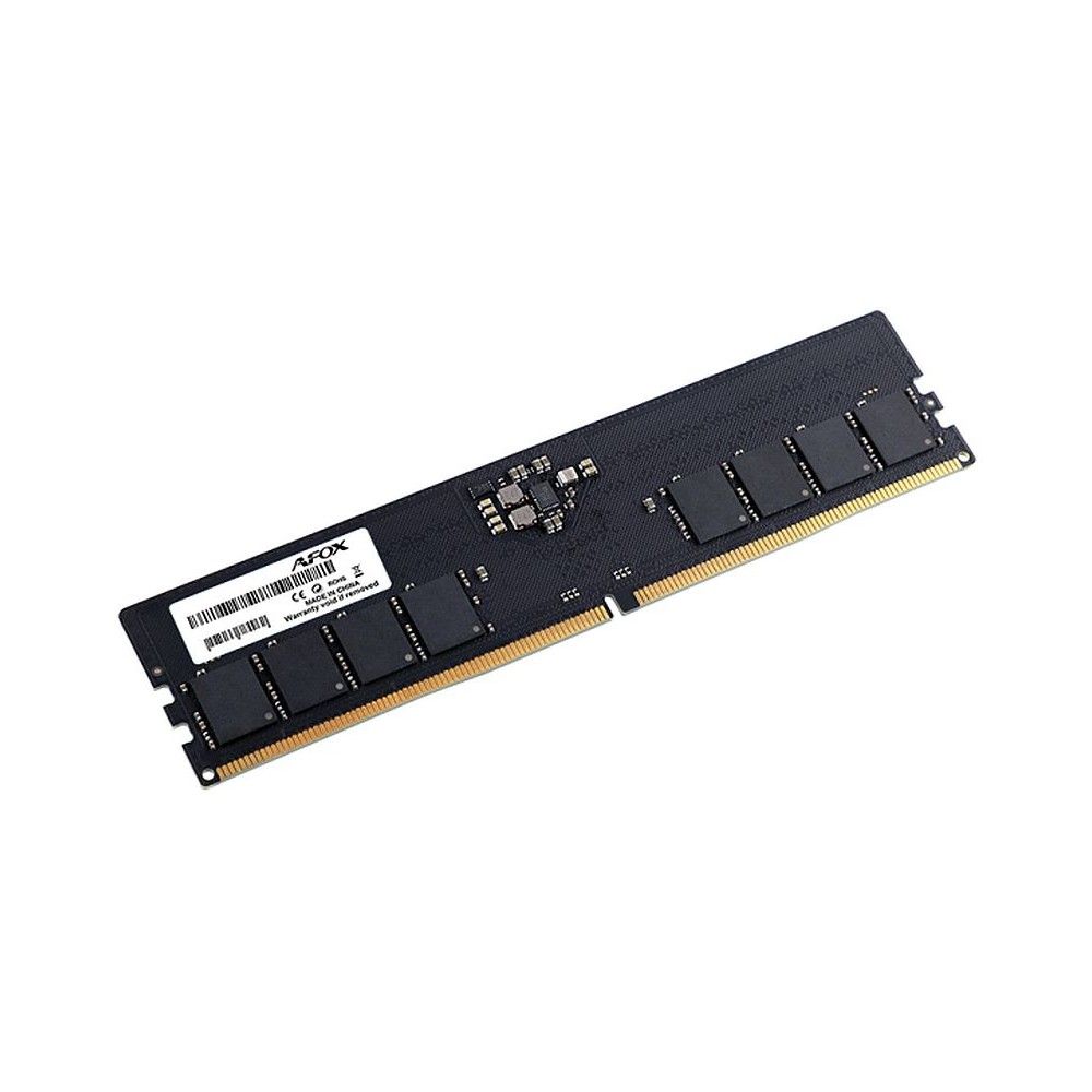 AFOX DDR5 UDIMM 32GB 5600Mhz Single Channel Package (1x32GB), PC5-44800, 288-Pin, Non-ECC, Un-Buffered, CL45-45-45-90, 1.1V