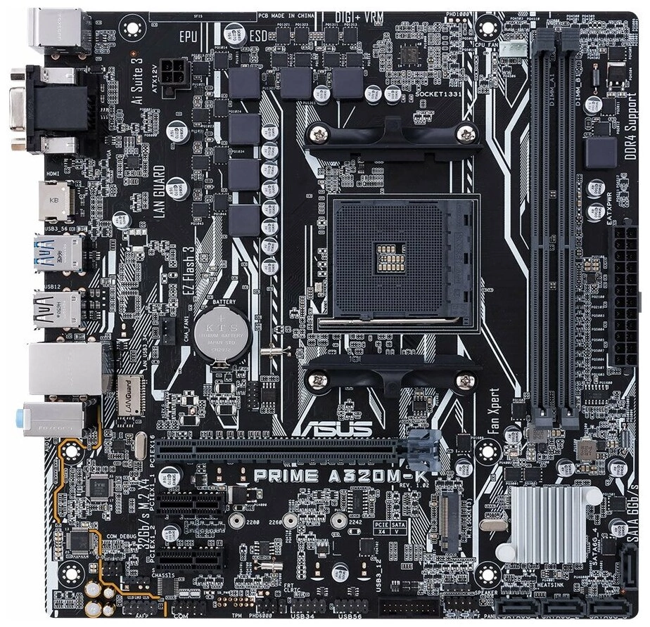 Материнская плата Asus PRIME A320M-K/CSM (90MB0TV0-M0EAYC)